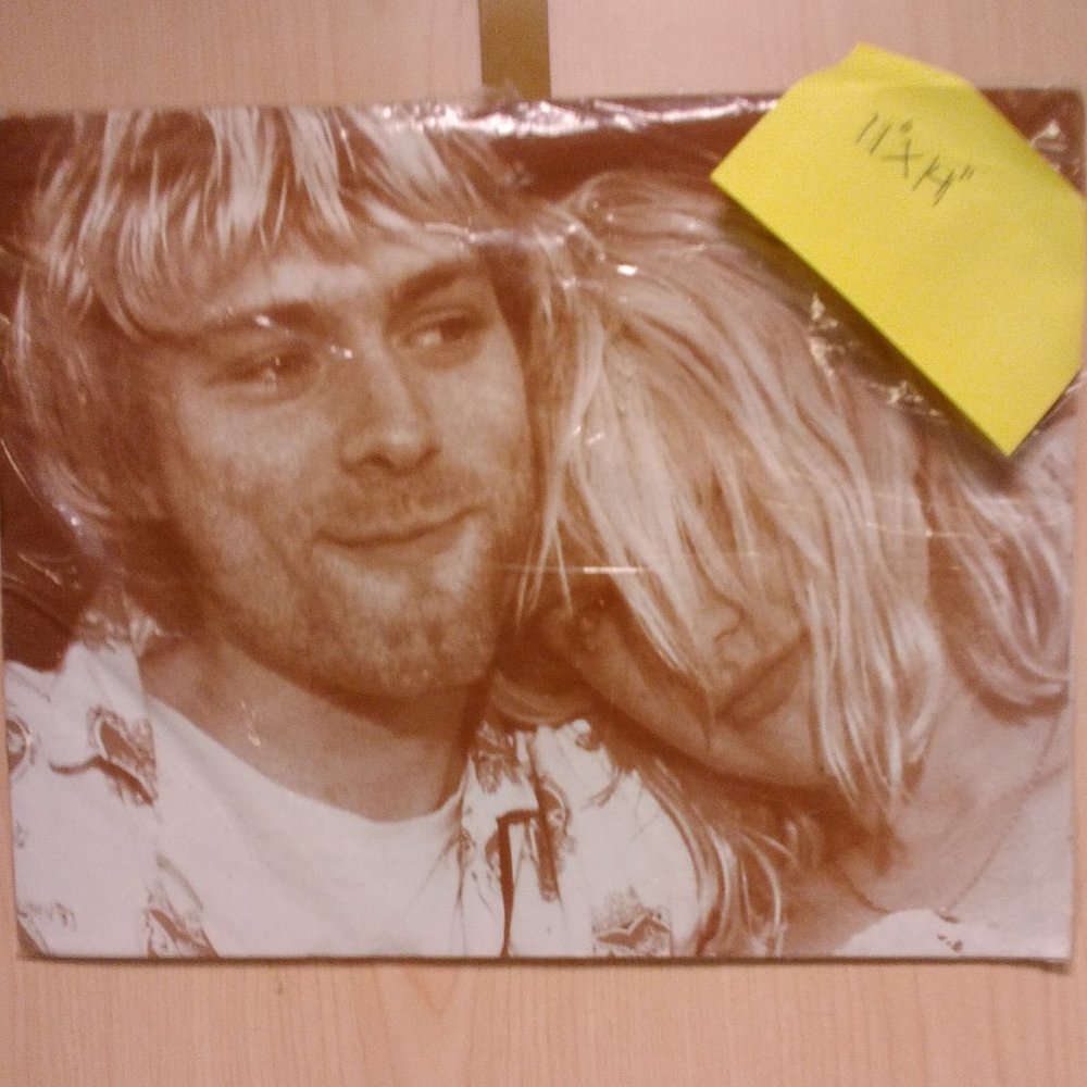 VINTAGE *1991* Kurt + Courtney Cobain Carnival Poster - Picture 2 of 5